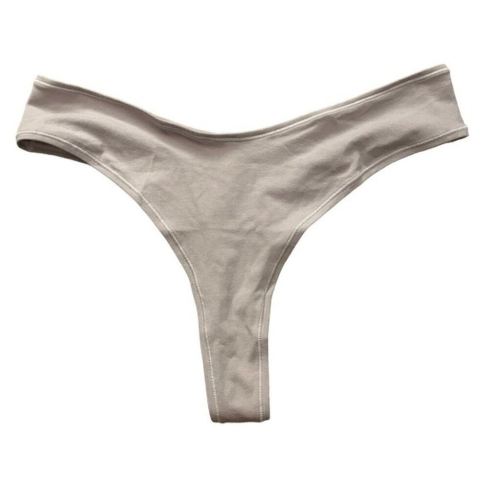 Skims 3X Cotton Jersey Dipped Front Thong Iris Mica Lavender NWT